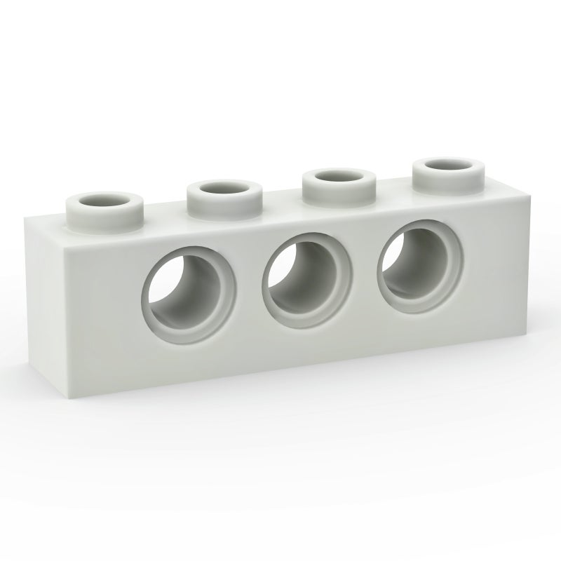 100G Compatible Lego 3701 Blocks 1X 4 With 3 Holes Brick Diy Small Particle Puzzle Moc Parts - Image 1